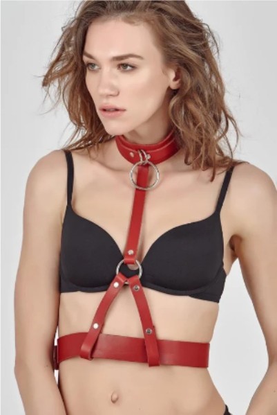 Aysilce Tasma-Belden Ayarlı Deri Fantazi Harness Aksesuar