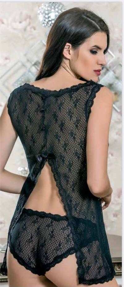 Gallipoli Dantel Transparan Babydoll Takım