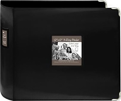 Prime T12JF-BK 30 cm x 30,5 cm Dikişli Deri 3 Halkalı Cilt, Siyah görsel 3