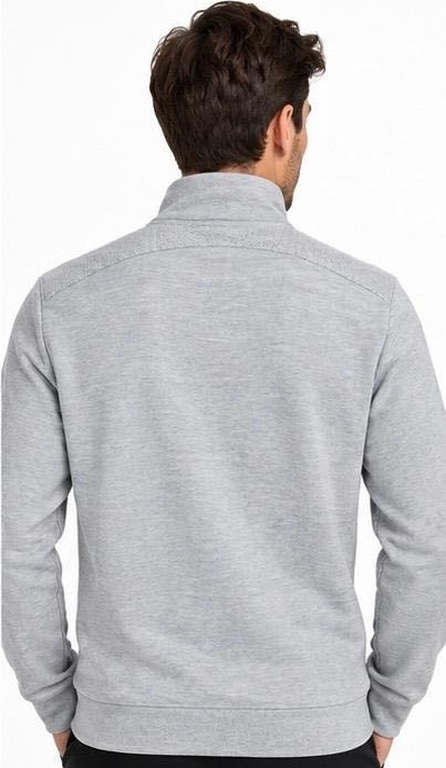 Lacoste Fermuar Yaka Gri Regular Fit Uzun Kol görsel 2