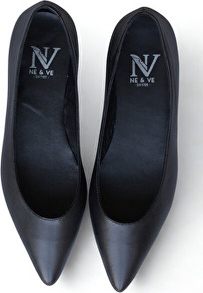 Ne&Ve Shoes Deri Yılan Baskı Sivri Burun Şık ve Rahat Günlük Babet