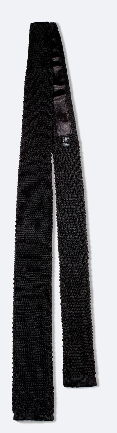 AVVA Erkek Siyah Mikrofiber Örgü Kravat A32Y9900 görsel 2