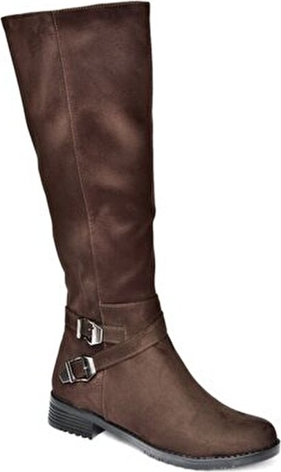 Fox Shoes Kahverengi Süet Kadın Çizme Düz Topuklu Kışlık Konforlu Tasarım görsel 7
