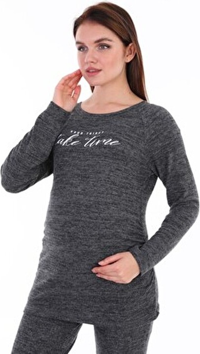 Meghan L.A Hamile Esnek Yumoş Viskon Kumaş Bluz % 57 Viscose %40 Polyester %3 Elastane görsel 3