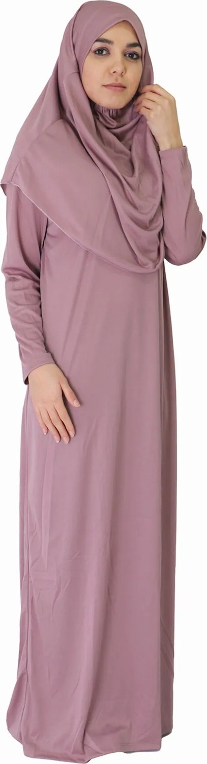 Dua Giyim Namaz Elbisesi Gül Kurusu Uzun Kol Polyester Karışımlı Düz Desenli Rahat Günlük Kullanım görsel 4