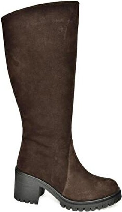 Fox Shoes R654047702 Kahverengi Kadın Çizme Hakiki Deri Süet Malzeme Kalın Topuklu Şık Tasarım görsel 7