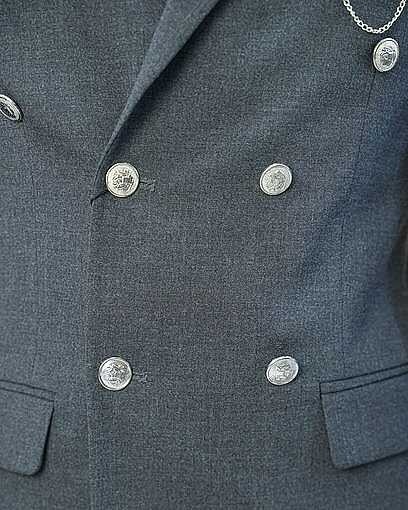 Beystil Sivri Yaka Gri Kruvaze Takım Elbise Nikol - Slim Fit görsel 4