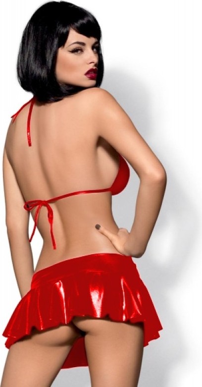 bebekokusu Tegan Fantezi Kırmızı Mini Etekli Seksi Sütyentakım Seksi Iç Giyim TG279095 görsel 2