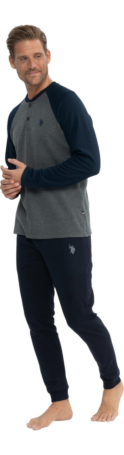 U.s. Polo Assn. Erkek Uzun Kollu Patlı Iki Iplik Eşofman Pijama Takımı S25838 görsel 2