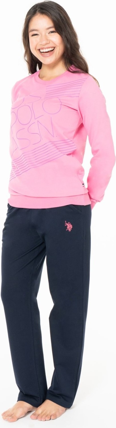 U.s Polo Assn. 20123 Kadın Uzun Kollu Bisiklet Yaka Rahat Ev Giyim-Fuşya görsel 6