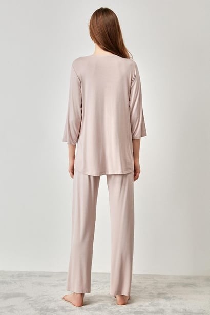 Catherine's Yumuşak Dokulu Hamile Pijama Takımı %94 Viskon %6 Elastan ile Konforlu Kullanım için M Beden görsel 6