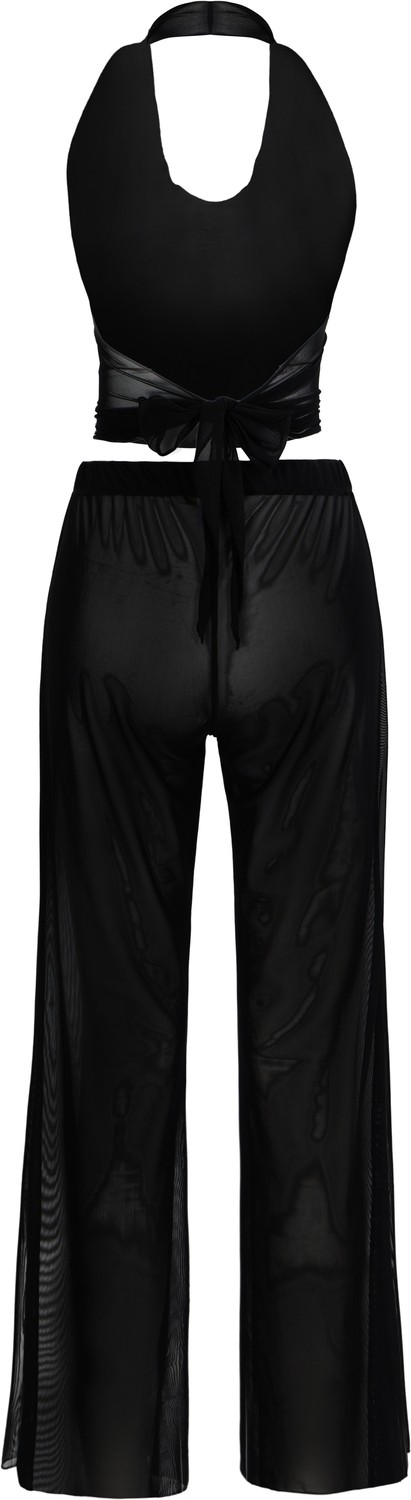Aquella Siyah Tül Crop Top-Pantolon Takım görsel 5