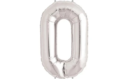 Resim Gümüş Rengi Folyo Rakam Balon 1 Metre 