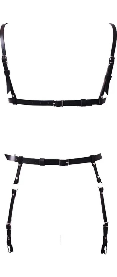 bebekokusu Deri Jartiyer Takım Harness - BRF228 görsel 2