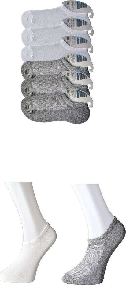 Mbb E-Ticaret Gri ve Beyaz Erkek Görünmez Çorap 6 Çift