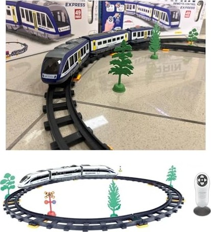 Aesco Giffy/oyuncak 30 Parça Manyetik Uzaktan Kumandalı Tren Sesli Işıklı Pilli Mıknatıs Bağlantılı Istasyon Özellikli Tren Seti 30 Parça