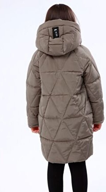 Benitto Kids Kız Çocuk 22BNT51251 Haki Kaban Uzun Kol Oversize Kış Sezonu Su İtici Özellik görsel 5