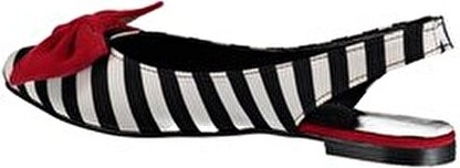 Fox Shoes Siyah/Beyaz/Kırmızı Kadın Babet D726774404 görsel 4