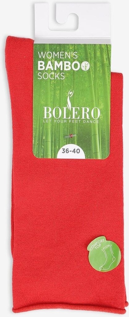 Bolero Roll Top Lastiksiz Kadın Kırmızı Bambu Soket Çorap görsel 5