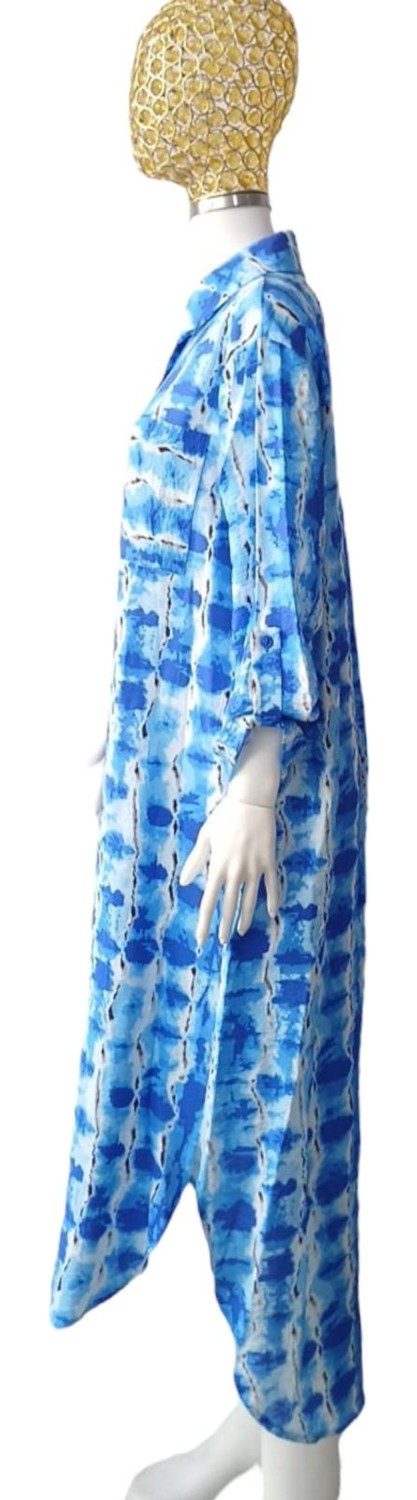 Deseo Boutique Kadın Desenli Ince Çok Uzun Tesettür Gömlek görsel 5