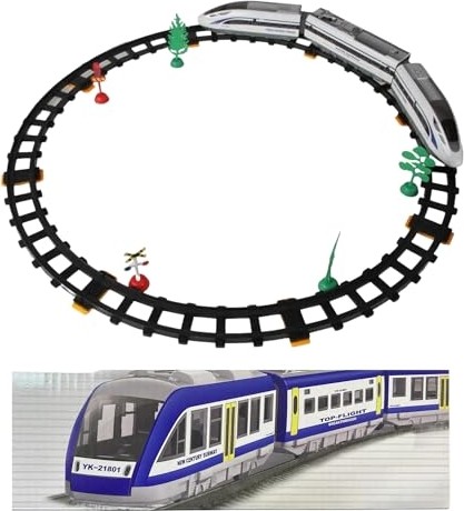 Aesco Giffy/oyuncak 30 Parça Manyetik Uzaktan Kumandalı Tren Sesli Işıklı Pilli Mıknatıs Bağlantılı Istasyon Özellikli Tren Seti 30 Parça görsel 2
