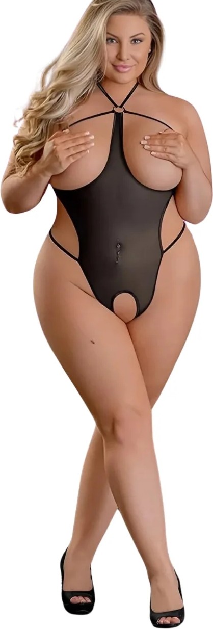 Melonika Secret Fantezi Siyah Özel Bölgeleri Açık Seksi Tül Babydol BC3260 görsel 3
