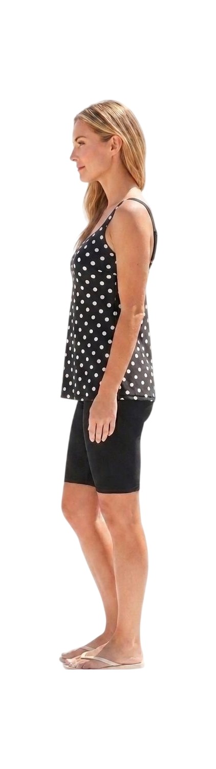 Donlaritta Büyük Beden Toparlayıcı Desenli Göğüs Pedli Taytlı Tankini Takımı 44-46-48-50-52-54-56 Beden görsel 5