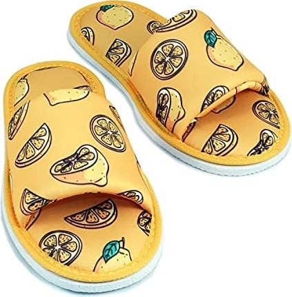 Mey İthalat Terlik, Unisex Sarı Limon Desenli Yumuşak Tabanlı Ev görsel 5