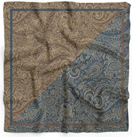 Mocha Paisley Desen 55X55CM Bandana/fular görsel 2
