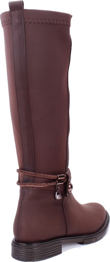 Dagoster DZA07-43621911 Kahve Günlük Streçli Düz Topuk Kadın Çizme görsel 4