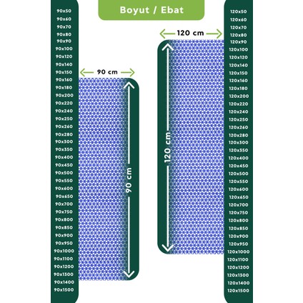 Kaydırmaz Mavi Yıldız Paspas EN:120CM 120 x 100