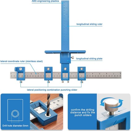 Kabin Donanım Fikstürü Aracı-Ayarlanabilir Punch Konumlandırıcı Matkap Ucu Şablon Kılavuzu, Ahşap Delme Pimi Kılavuzu (Yurt Dışından) fırsatları