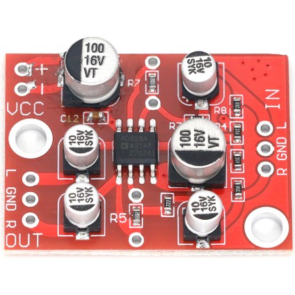 Dc 5V-15V AD828 Stereo Preamp Güç Amplifikatörü Kurulu Preamplifikatör Modülü (Yurt Dışından)