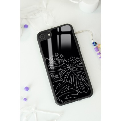 Apple iPhone 7 - 8 - Se Dark Leaf Tasarımlı Glossy Telefon Kılıfı fiyatları