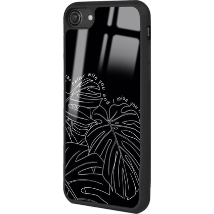 Apple iPhone 7 - 8 - Se Dark Leaf Tasarımlı Glossy Telefon Kılıfı fırsatları
