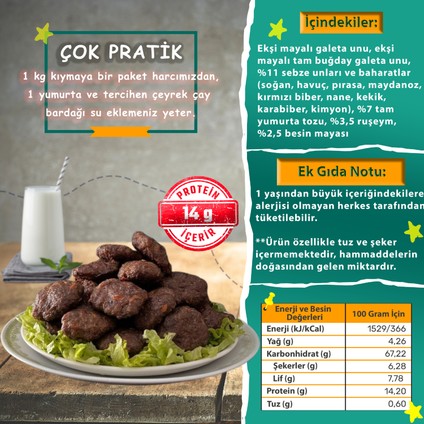 Sebzeli ve Yumurtalı Köfte Harcı (180 gram)