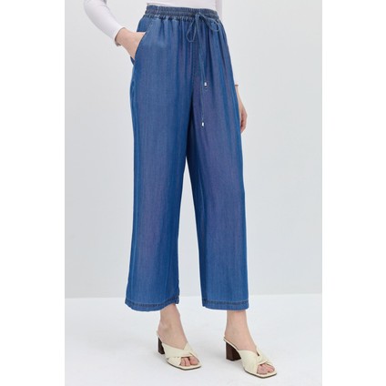 Beli Lastikli Tencel Pantolon  Indigo