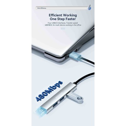 4'ün 1'i Hub Çoklayıcı CE/FC/ROHS Lisanslı Laptop/Bilgisayar-Macbook/Type-C Girişli 4 Adet Usb Girişli Metal Aleminyum Sağlam 480 Mbps Hızlı