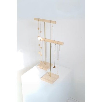 Ahşap Takı Organizeri Kolye Askısı Zarif Tasarım 25 cm Doğal Ahşap Renk fiyatları