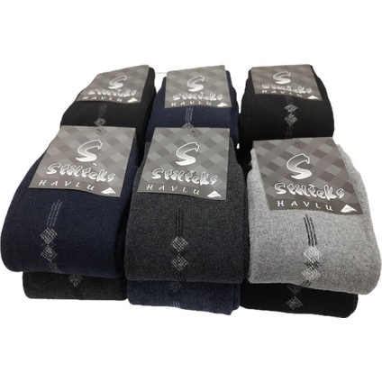 ÇorapDiyarı & Stilteks 12 Çift Ekonomik Pamuklu Kışlık Kalın Havlu Erkek Çorap