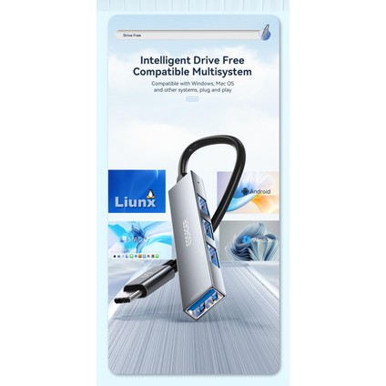 4'ün 1'i Hub Çoklayıcı CE/FC/ROHS Lisanslı Laptop/Bilgisayar-Macbook/Type-C Girişli 4 Adet Usb Girişli Metal Aleminyum Sağlam 480 Mbps Hızlı