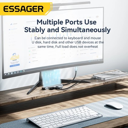 4'ün 1'i Hub Çoklayıcı CE/FC/ROHS Lisanslı Laptop/Bilgisayar-Macbook/Type-C Girişli 4 Adet Usb Girişli Metal Aleminyum Sağlam 480 Mbps Hızlı