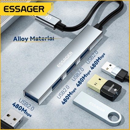 4'ün 1'i Hub Çoklayıcı CE/FC/ROHS Lisanslı Laptop/Bilgisayar-Macbook/Type-C Girişli 4 Adet Usb Girişli Metal Aleminyum Sağlam 480 Mbps Hızlı