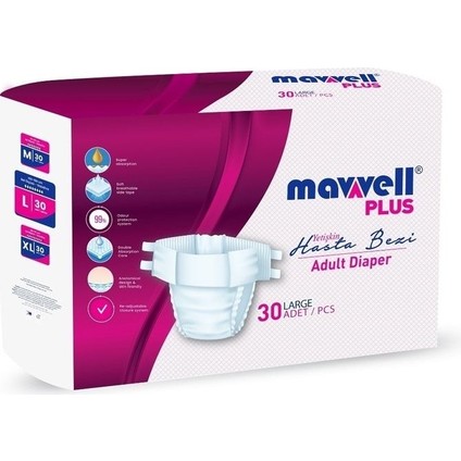 Plus Yetişkin Hasta Bezi Bel Bantlı L Büyük 30 Adet