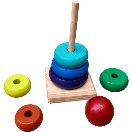 Wooden Toys Doğal Ahşap Eğitici Oyuncak Gökkuşağı Minik Yuvarlak Denge Kule HMH-079 modelleri