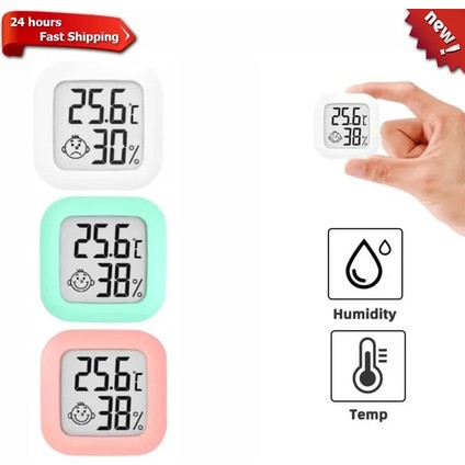 Yeşil Stil Ev Mini Kapalı Termometre 1 Adet LCD Dijital Gülen Sıcaklık Odası Higrometre Nem Ölçer Sensör Ölçer Hava Istasyonu (Yurt Dışından) modelleri