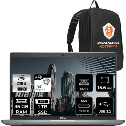 Latitude 3540 Intel Core I5 1335U 36GB 1tb SSD 15.6'' Fhd Fdos Taşınabilir Bilgisayar N006L354015EMEA & Per4 Çanta N006L354015EMEAP64