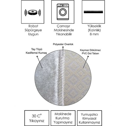 Dijital Baskılı Kaymaz Taban Yıkanabilir Oval Modern Yolluk Salon Halısı, V-O-Modern-54-Krem, modelleri