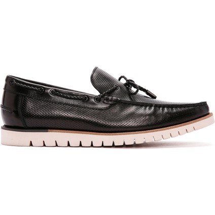 Fly Erkek Siyah Deri Casual Loafer 24SFD6914DI