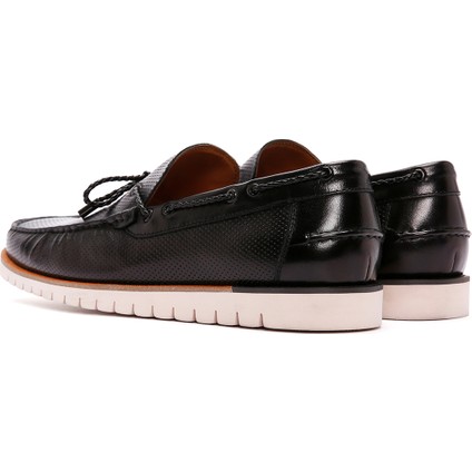 Fly Erkek Siyah Deri Casual Loafer 24SFD6914DI
